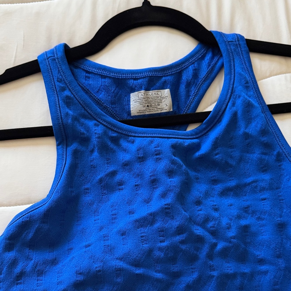 Athleta Royal Blue Renee Textured Workout Tank Top L💕
